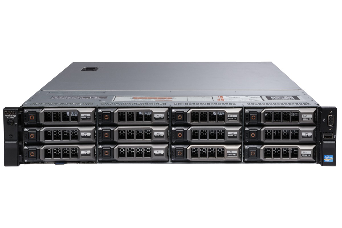 SERVER DELL POWEREDGE R720XD XEON 2 x E5 2670 v1 RAM 32G RAID H310 MINI 24X2.5